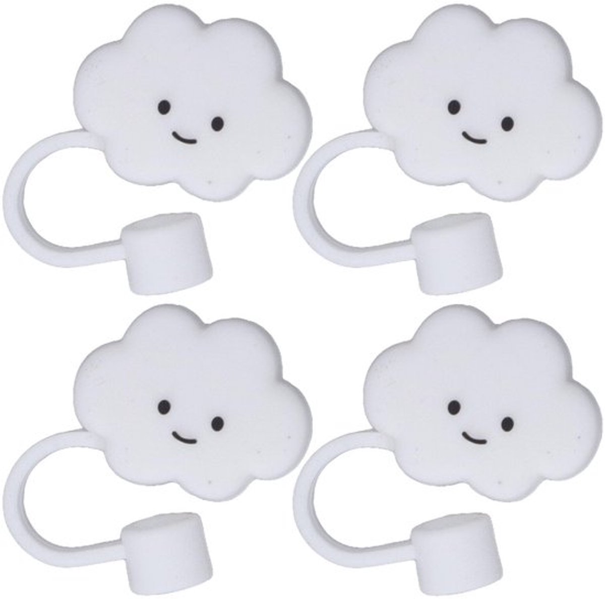 24-delige Rietjes ondersteunend, 6-8 Mm Schattige Siliconen Rietjestopper voor Cup, Warmhoudend Herbruikbaar Stofdicht Rietje Tips Cover, voor (4 Cloud Straw Caps)