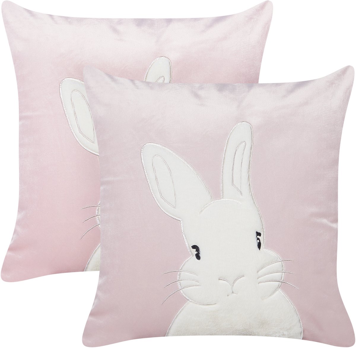 Beliani IBERIS - Sierkussen set van 2 - Roze - 45 x 45 cm - Polyester
