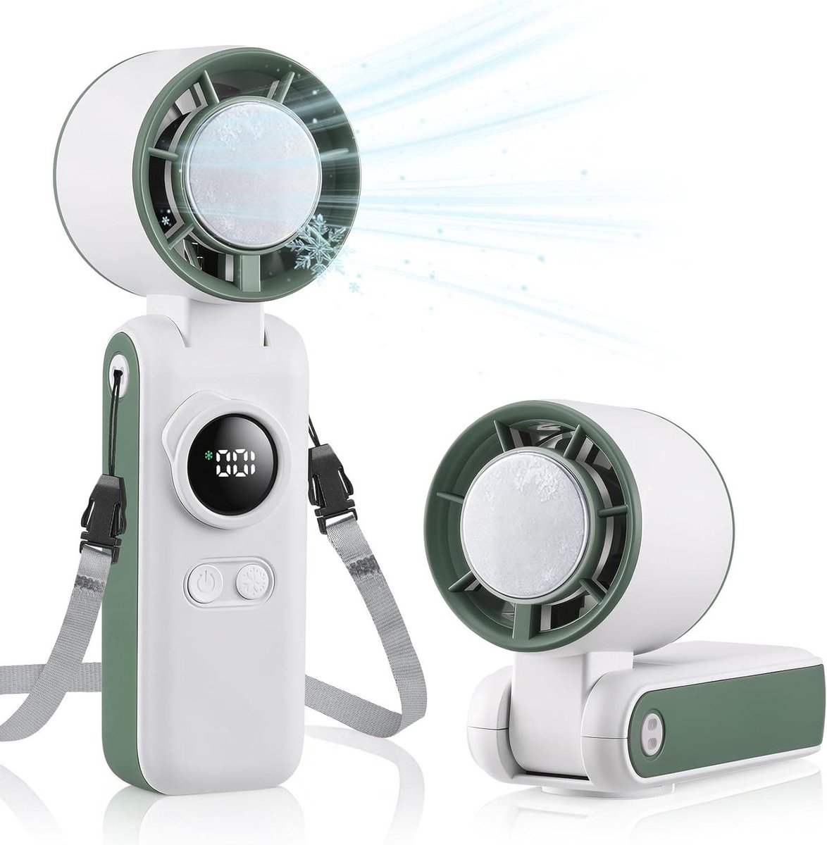 Draagbare Handventilator - Mini Ventilator - Persoonlijke Koeling - Sterke Wind - 205 Gram - Groen