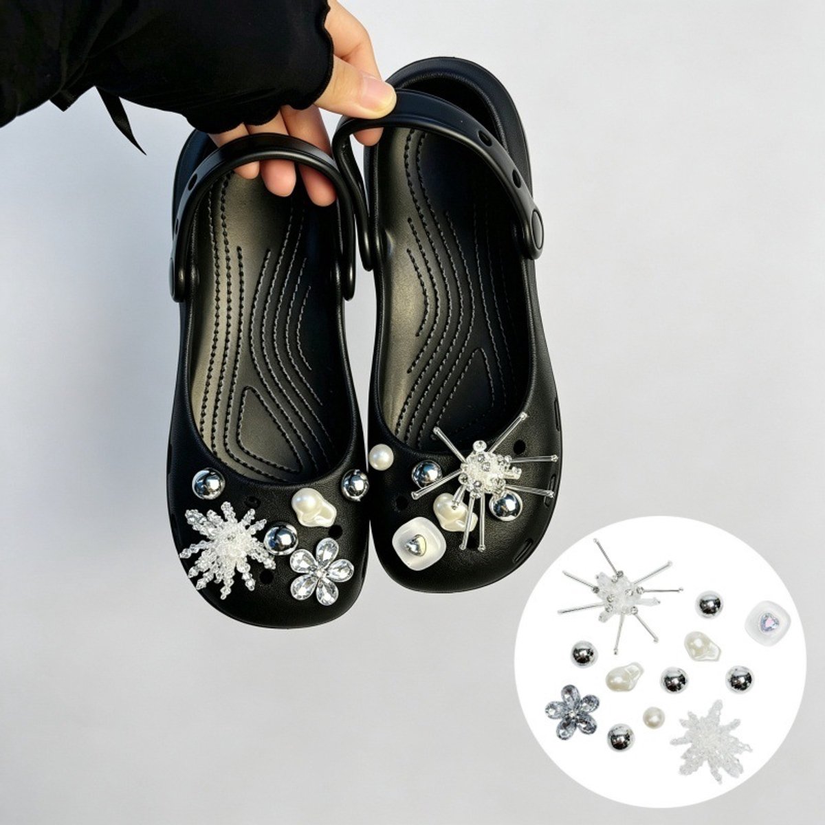 Schoenaccessoires-geschikt voor crocs charms- geschikt voor crocs pins- geschikt voor crocs Accessoires- geschikt voor Crocs Jibbitz-CJ-420 Ijskristelsteren sneeuwvlokken