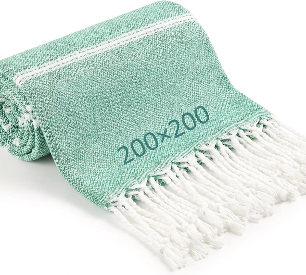 Zachte en Absorberende Strandhanddoeken voor Volwassenen - Grote Turkse Hammam Handdoek voor Yoga, Sauna en Spa (200x200cm, Blauw, Groen)