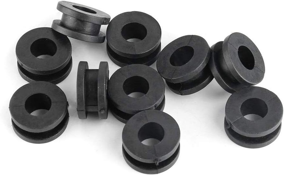 Set van 10 Zwarte Rubber Ringen voor Motorfietsen van Hoogwaardig ABS Materiaal