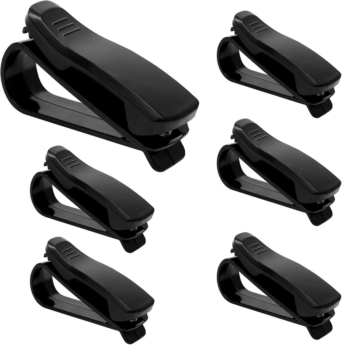 6 stuks zonnebrilhouders voor auto, autobrilhouder zonneklep clip zwart, auto zonnebrilhouder clip auto dashboard brillenhouder voor brillen, kaarten en notities