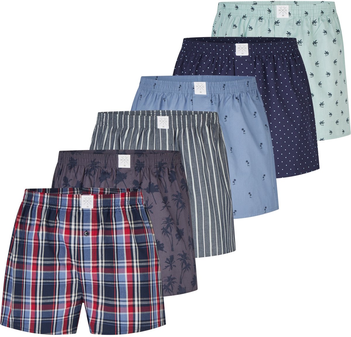 MG-1 Wijde Boxershorts Heren 6-Pack Multicolor D715 - Maat M