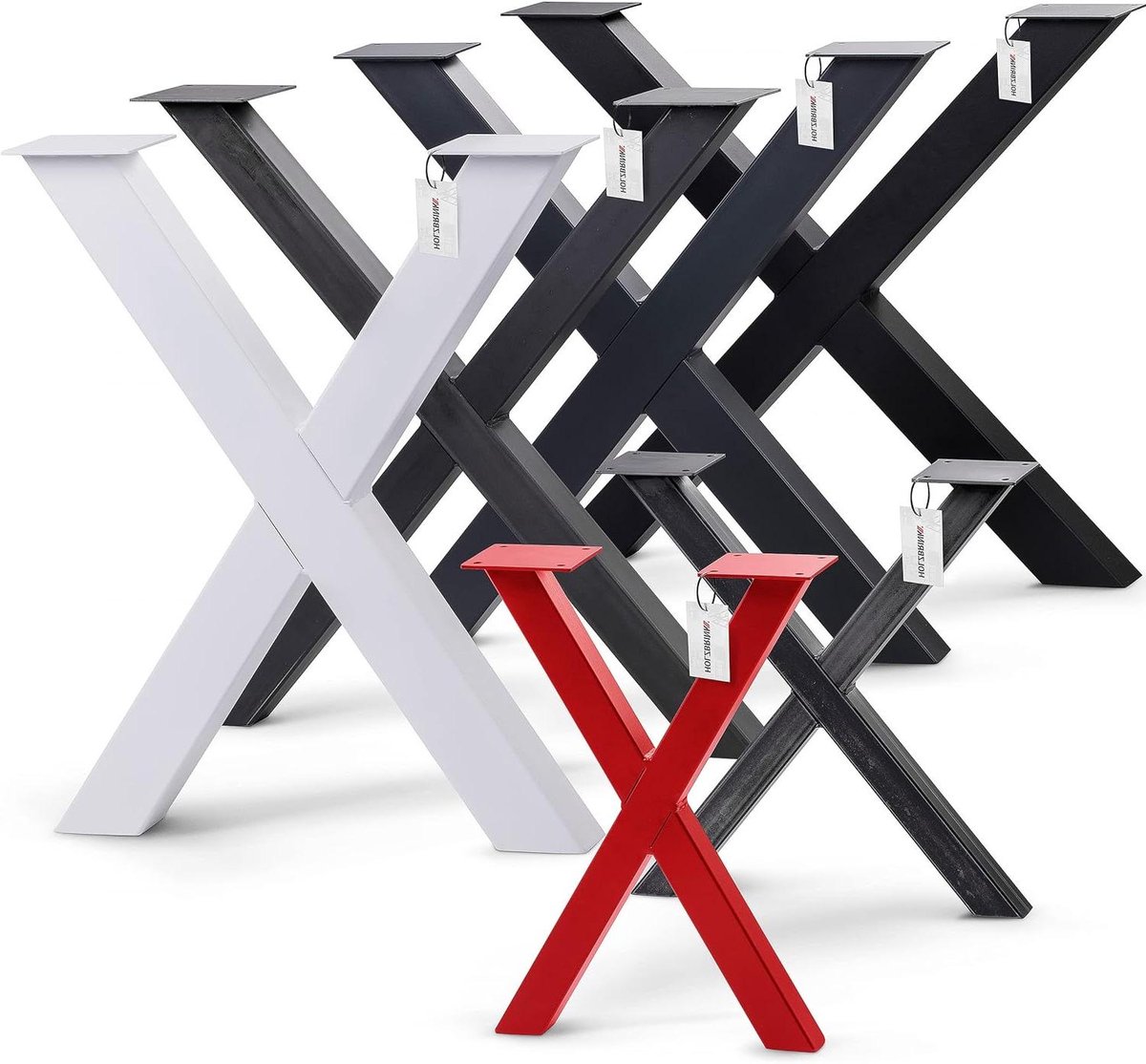 Tafelpoot X-vorm - Meubelonderstel - Meubels Maken - Gesloten profielen - 60x43 cm - Zwart