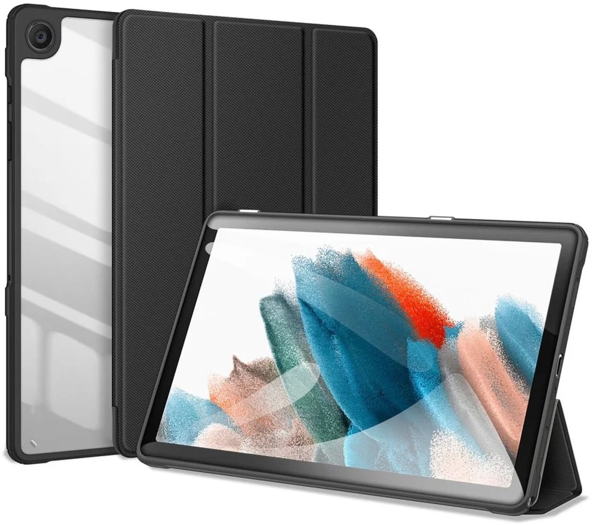 Dux Ducis Toby Samsung Tab A11 Plus / A9 Plus Hoes Tri-Fold Book Case Zwart
