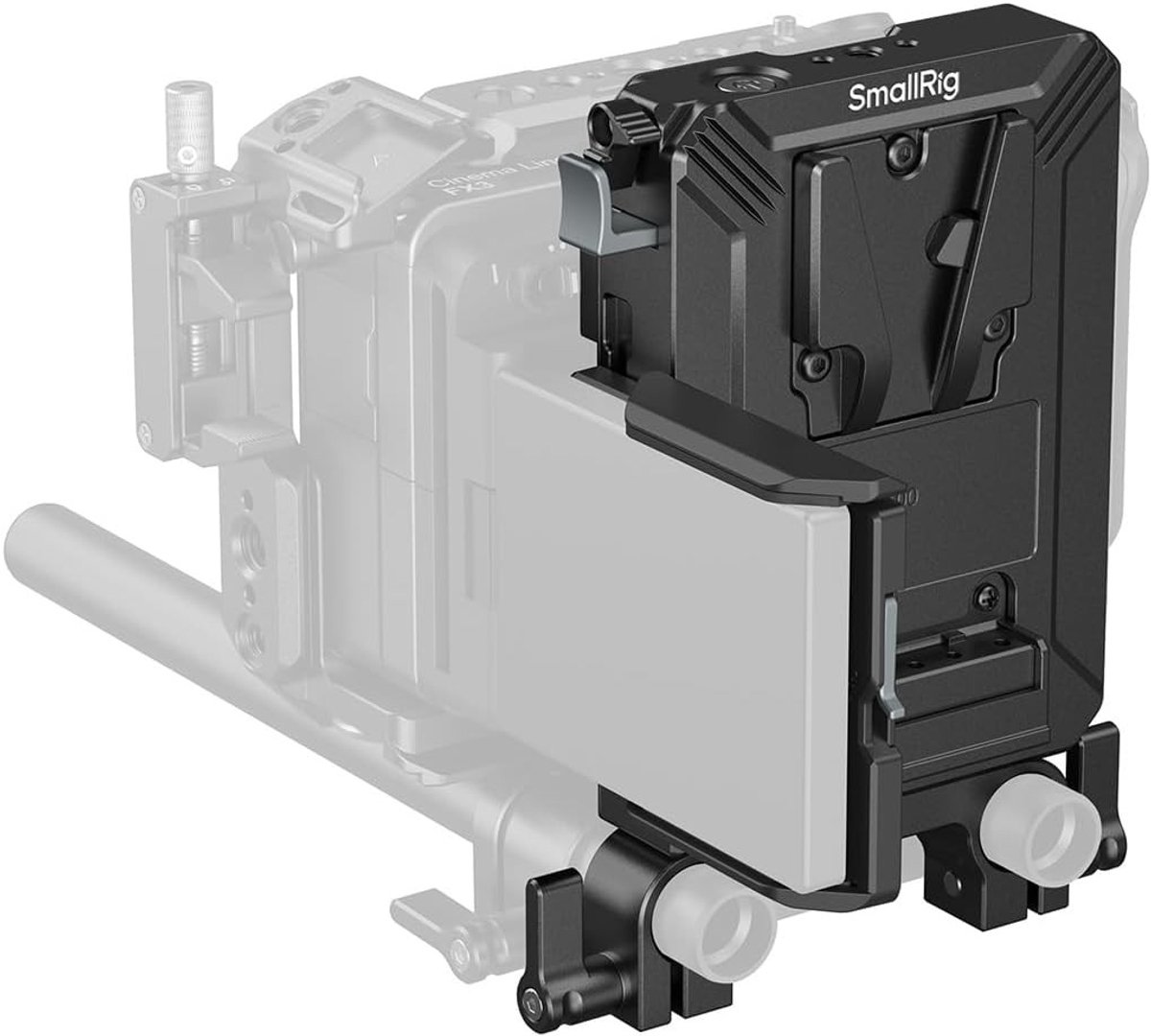 V-Mount Accu Bevestigingskit voor 15mm LWS Stangen met Dubbele Stangklem, LCD Schermbeschermer en Kabelclips, D-Tap en USB-C Voeding voor Camera Video Installatie