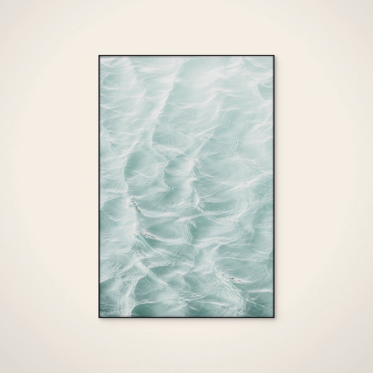 Akoestisch schilderij - 80 x 120 cm - Tiny Waves van Kathrin Pienaar - Abstracte wanddecoratie - zwart textielframe