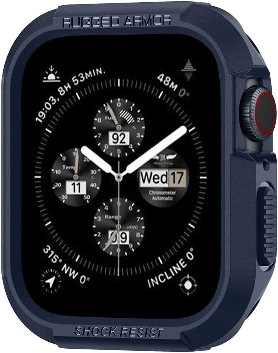 Spigen Rugged Armor - Apple Watch 45MM / 44MM Hoesje - Full Protect - Blauw