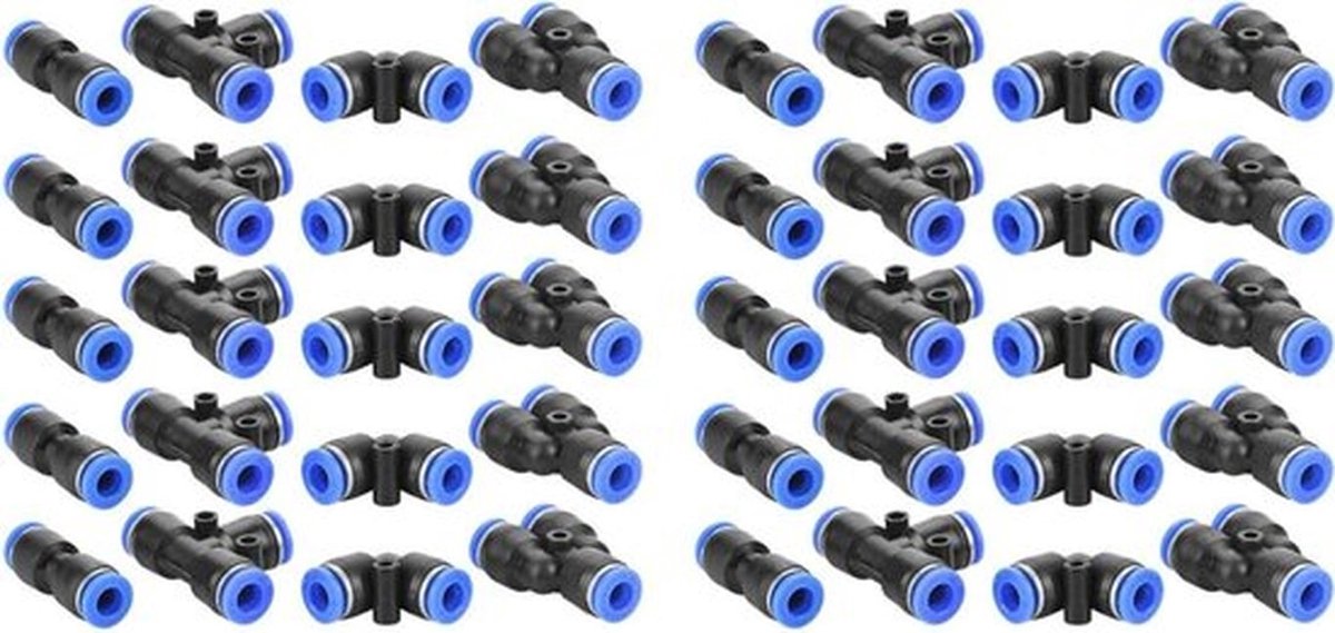 40 stuks 6 mm inch luchtslang snelkoppelingen - luchtdrukconnector - 4 vorm accessoires