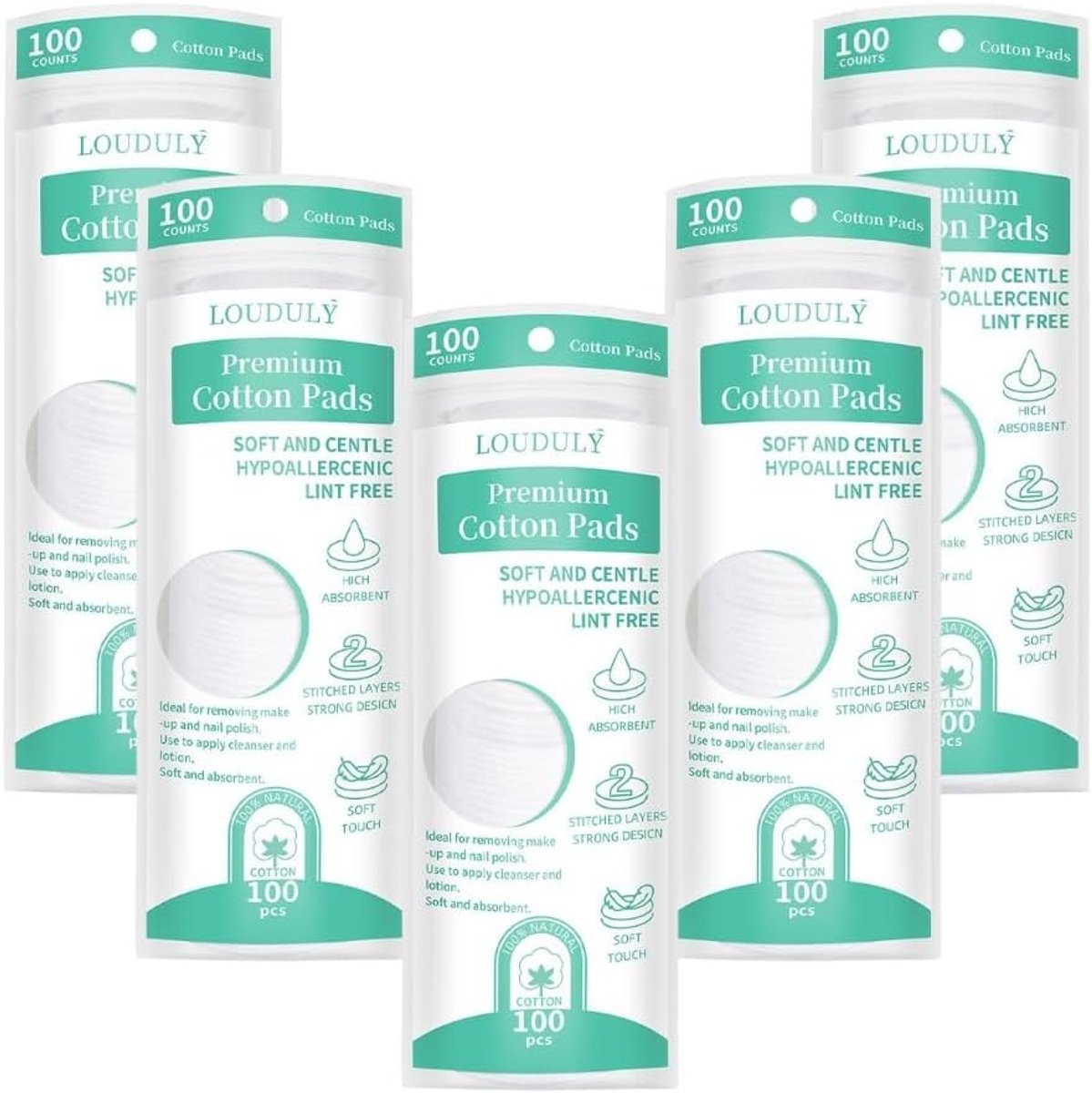 Zachte en Absorberende Katoenen Ronde Pads - 500 Stuks voor Make-up Verwijdering, Huidverzorging en Manicure