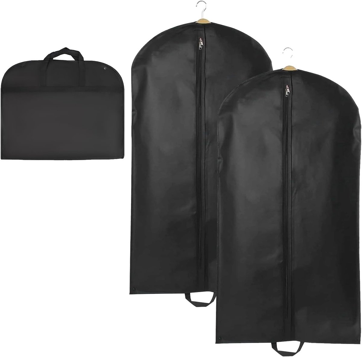 2 Stuks 60x120cm Kledingzakken, Lange Opbergzak voor Kostuums en Jurken, Ademend en Ruimtebesparend voor Jassen en Overhemden