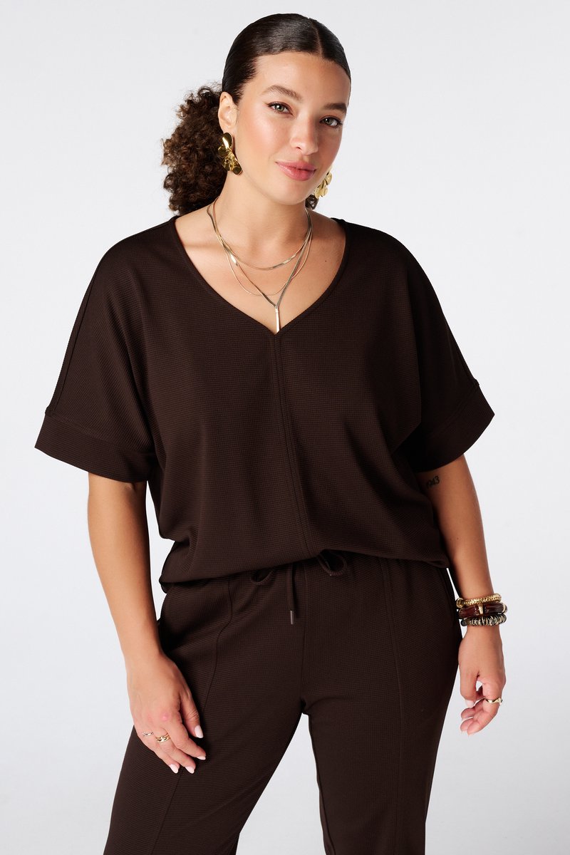 MS Mode Top Basic top met wafelstructuur