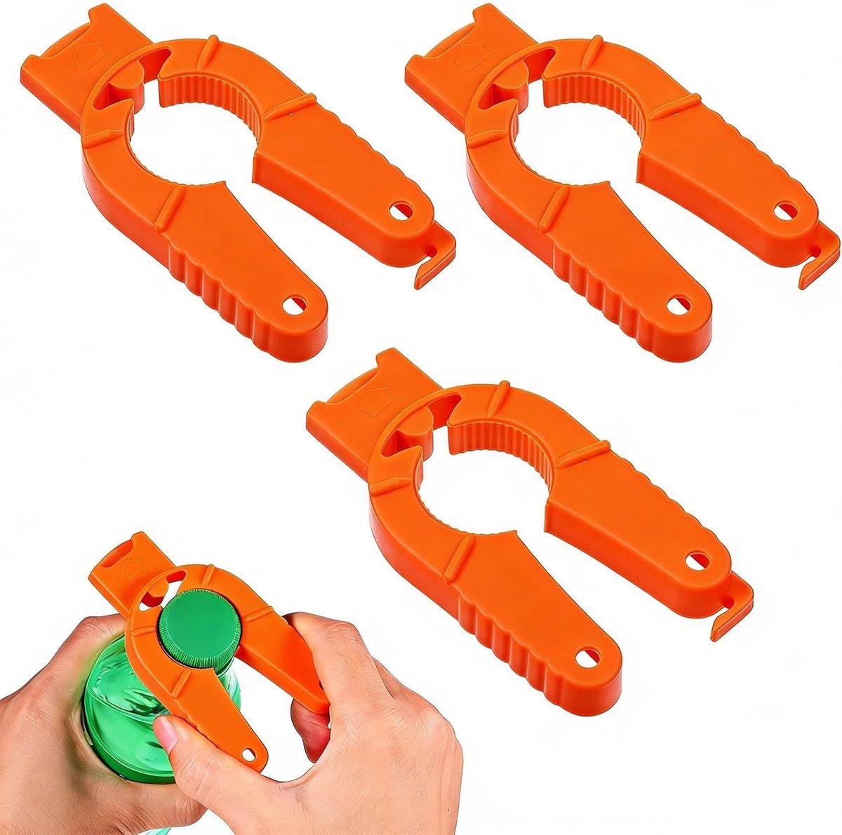 3-in-1 Flessenopener voor Senioren, Geschikt voor Artritis, Eenvoudig te Gebruiken, Ideaal voor Ouderen en Mensen met Zwakke Handen, Plastic Flessenopener met Handvat en Draaimechanisme
