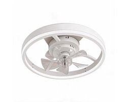 Plafondventilator met LED-Licht – Witte 20 inch Plafondventilator met Afstandsbediening – 6 Snelheden + Dimbare Drie-kleurentemperatuur LED (36W) – Stille DC Motor – Zomer/Winter Omschakeling – Voor Slaapkamer, Woonkamer & Studie