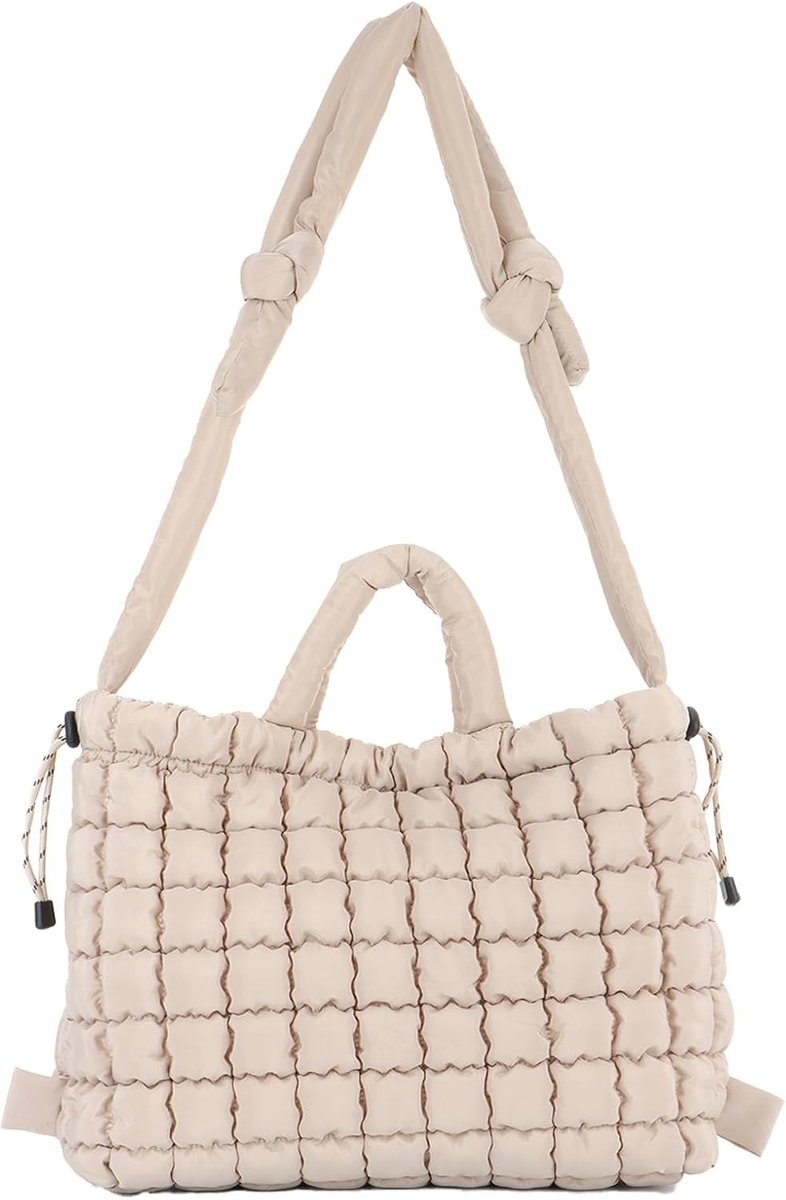 Grote Gewatteerde Schoudertas voor Vrouwen, Lichtgewicht Nylon Tote, Ideaal voor Winkelen en Dagelijks Gebruik