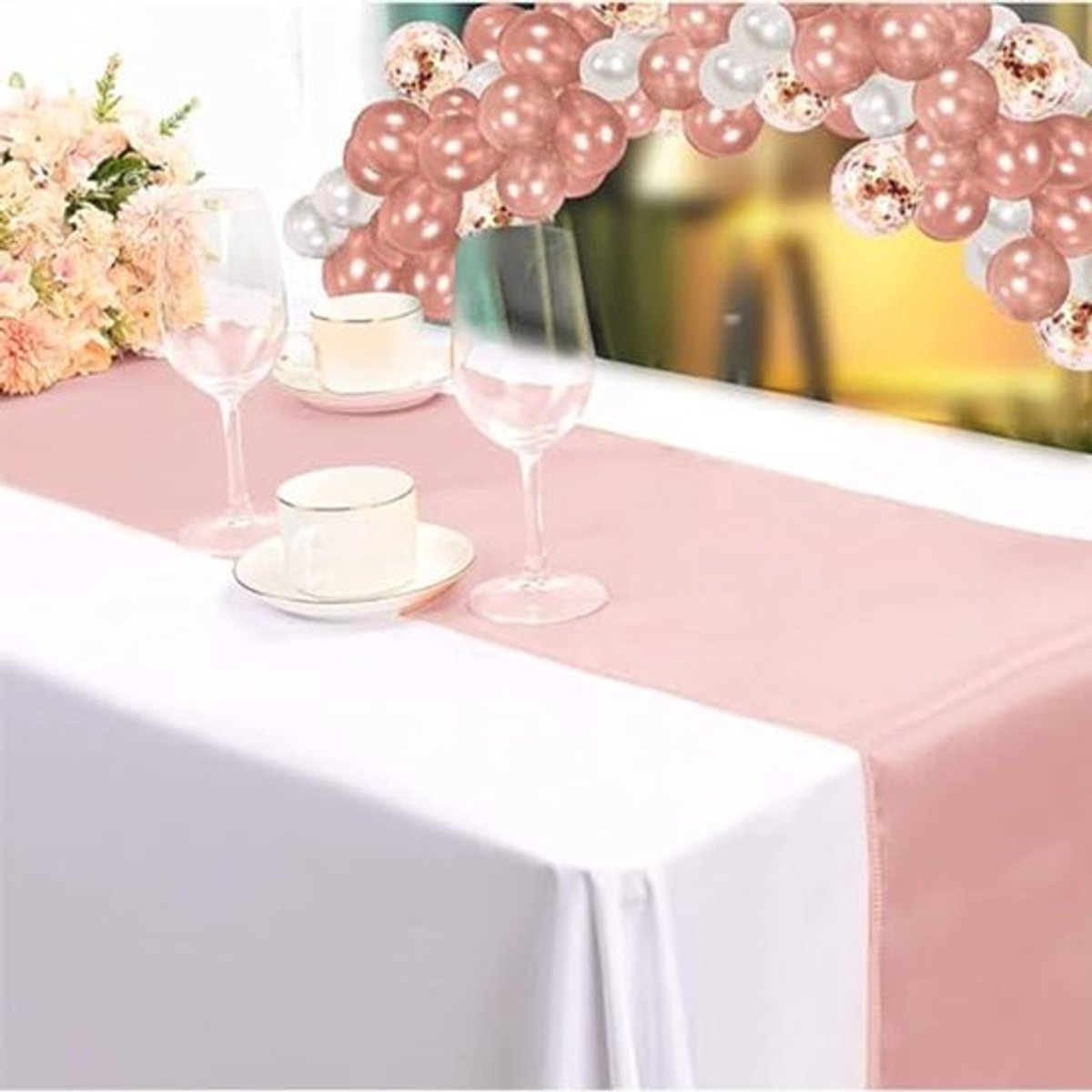 Tafellopers, 2 stuks, 30 x 275 cm, delicate satijnen tafelloper, tafeldecoratie voor eetkamer, party, vakantie, decoratie, bruiloft, feestelijke decoratie voor speciale gelegenheden,