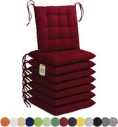 Lavea® Stoelkussens 40x40 cm, Set van 8 – Zitkussen & Stoelpads voor Binnen en Buiten – Comfortabel, Wasbaar en Duurzaam – Bordeaux