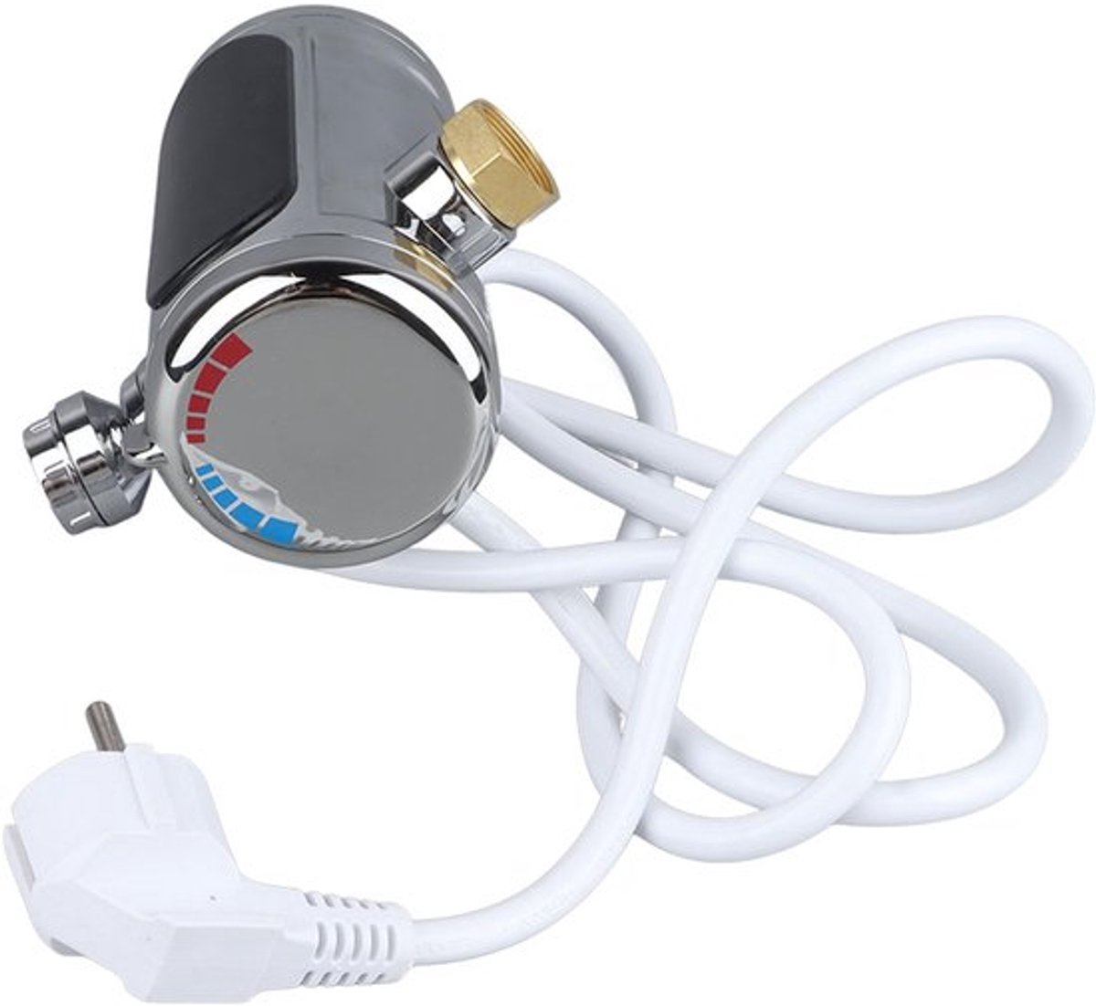Waterkraan met verwarming, LED-display, warmwaterkraan, elektrische verwarmingskraan IPX4 waterdicht EU-stekker