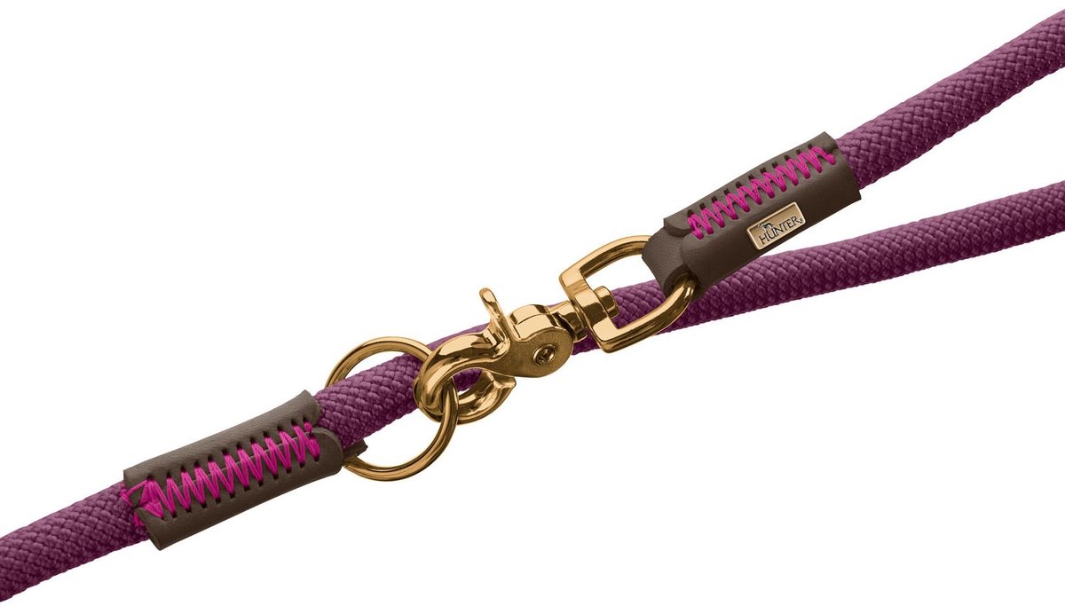 Hunter T-Leash Malia - Hondenriem - 200x1 cm Blackberry Donkerbruin