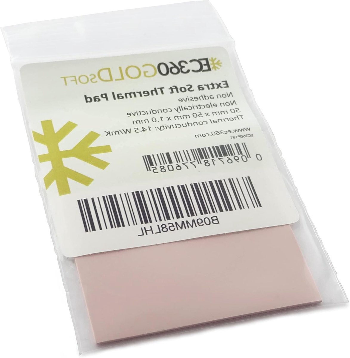 Thermische Pad - Koelpasta Pad - Componenten Koelen - Hoge Warmtegeleiding - 50 x 50 x 1 mm - Goud