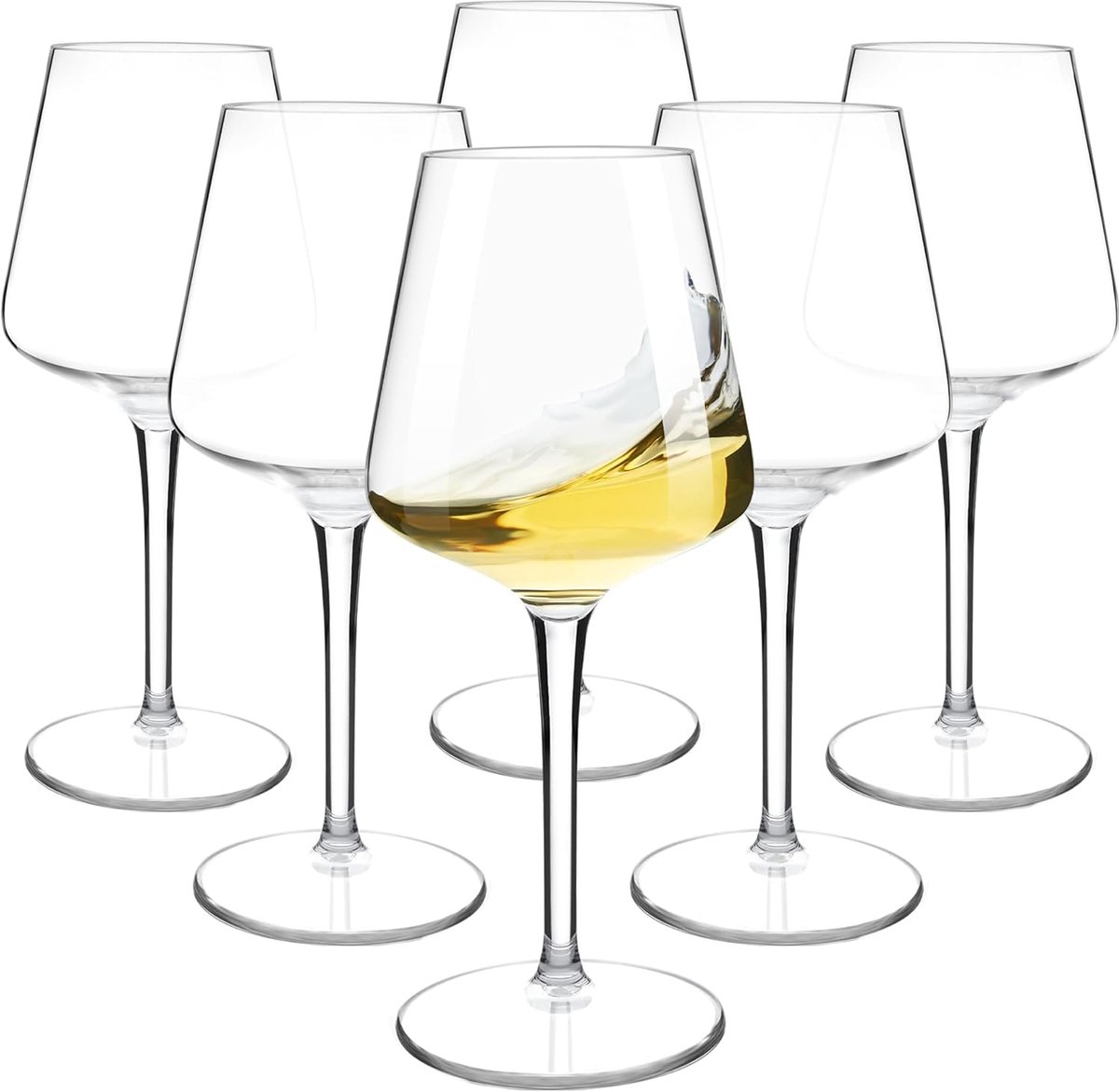 SnelShoppen - Onbreekbare Tritan Plastic Wijnglazen Set van 6 - 445ml Rode Wijnglazen voor Feest, Picknick, Camping en Tuin - Lichtgewicht en Duurzaam