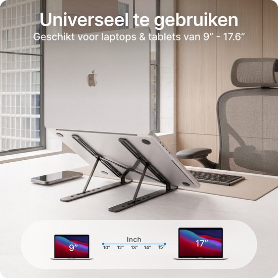 Voomy pour ordinateur portable Voomy Office - Ergonomique - Pliable - Zwart