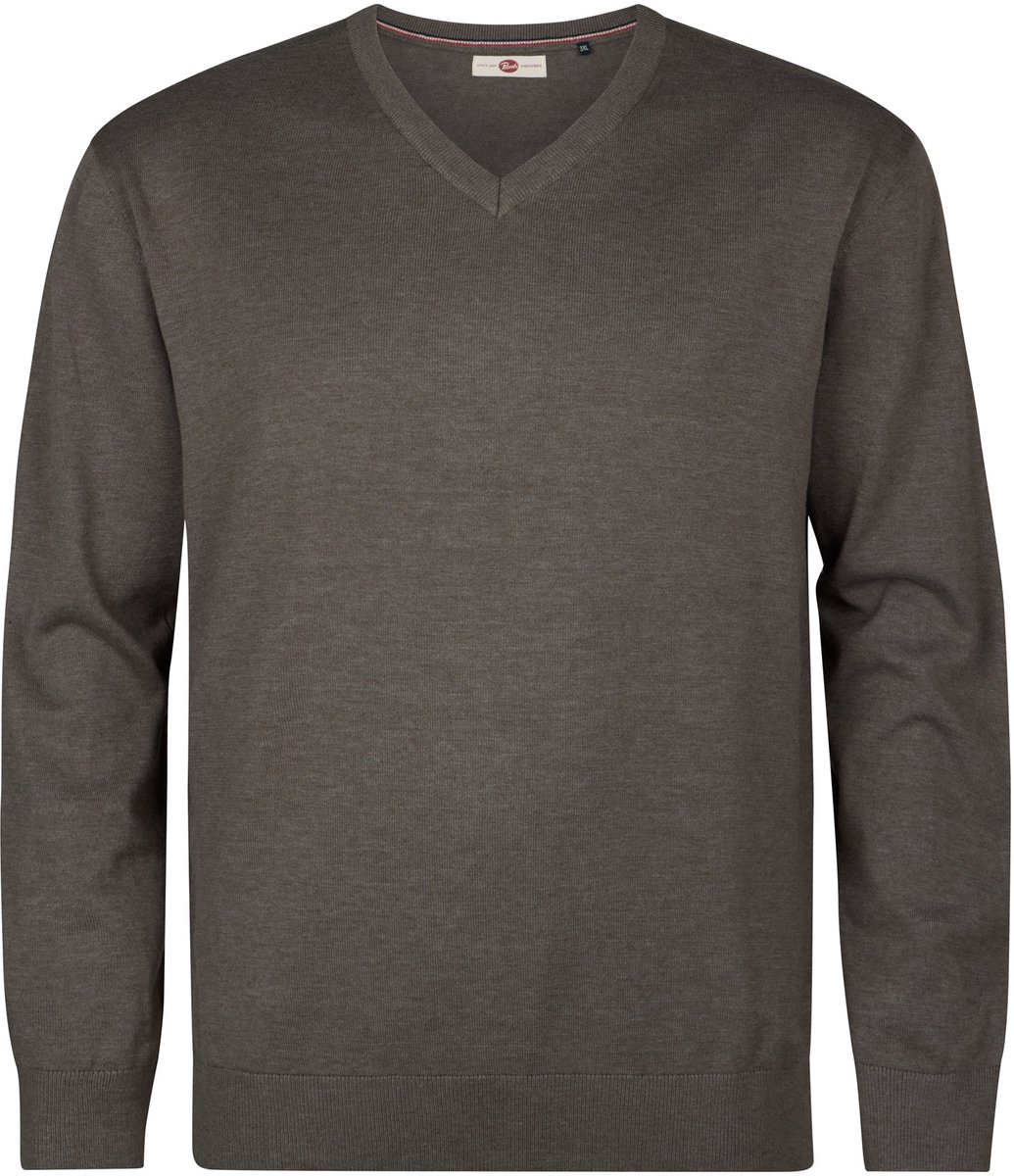 Petrol Industries - Heren Plus Size Trui met V-hals millgate - Groen - Maat 5XL