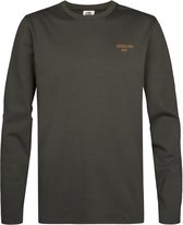Petrol Industries - Heren Katoen T-shirt met lange mouwen miller - Zwart - Maat M