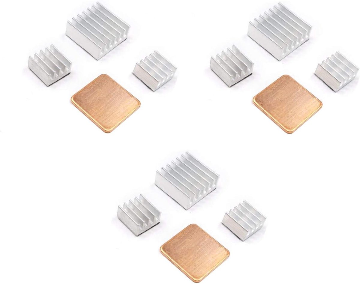 Passieve Koellichamen Set - Aluminium Koelplaten - Overklokken Componenten - 3 Verschillende Maten - 3 Stuks - Aluminium
