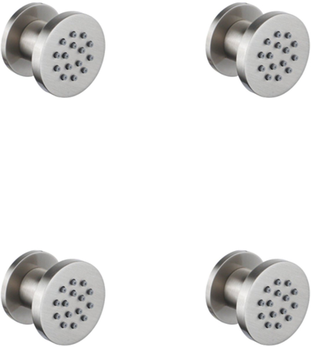 FugaFlow Eccelente Acces zijdouche - 5cm - rond - 4 stuks - PVD - Geborsteld RVS PVD (RVS)
