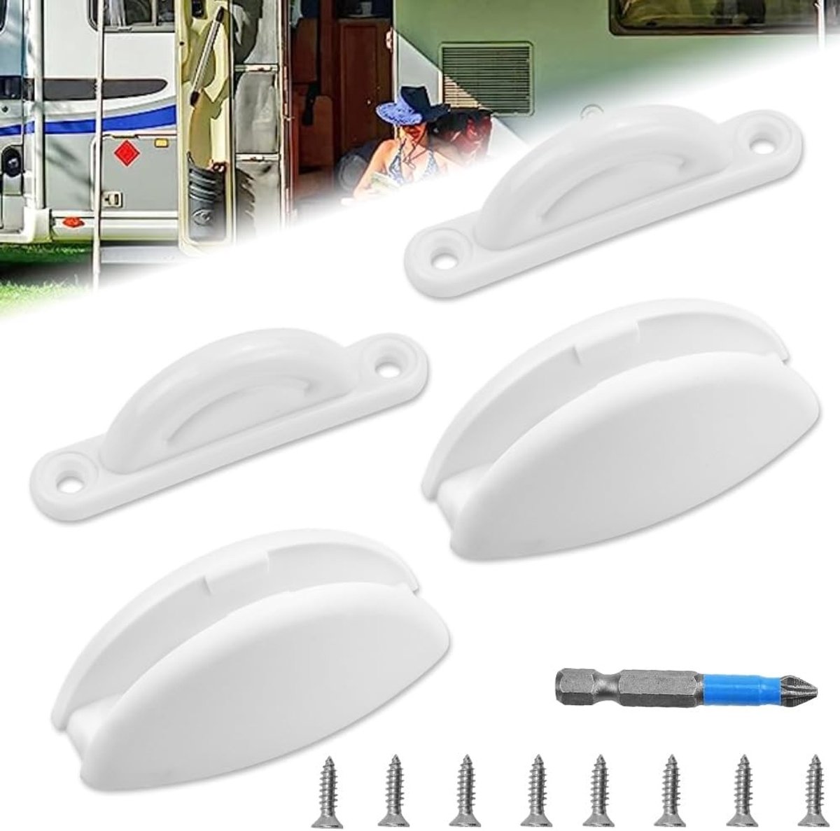 2 Paar Kunststof Deurstoppers voor Caravans - T-vormige Deurstoppers, Veiligheid en Stabiliteit