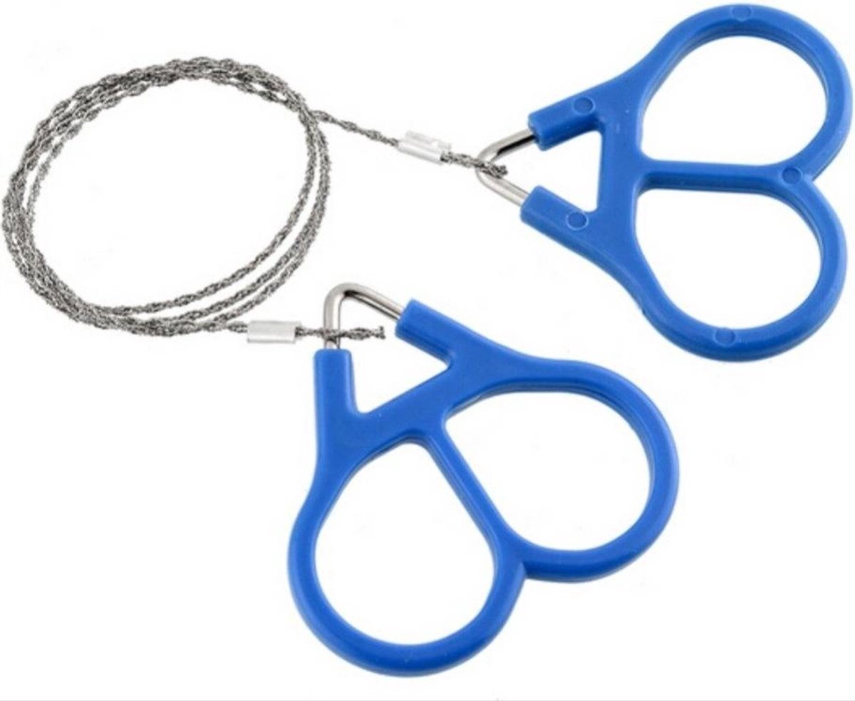 Draadzaag - Handzaag - Zaagketting - Survival zaag - boomzaag - Mini zaagje - Compact - Outdoor tools - Handzaam - Met trekogen - 60 cm - RVS - Jonyx