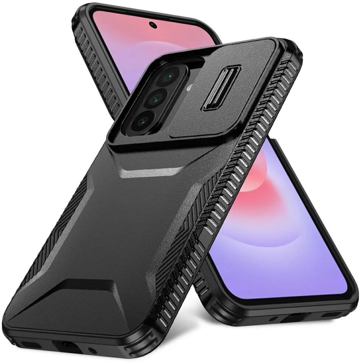 Hoesje Geschikt voor Samsung Galaxy A27 | Back Cover met Camera Slider | Schokbestendige Case | Camera Cover | Stevig | Zwart