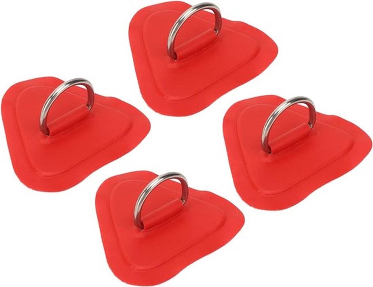 RVS D Ring Patchs voor Opblaasbare Boot Kajak Surfplank - Set van 4 Stuks