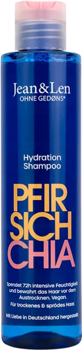 Jean & Len Shampoo met Perzik & Chiazaad 300 ml - vegan, zonder siliconen, zonder parabenen, dierproefvrij, voor droog of beschadigd haar