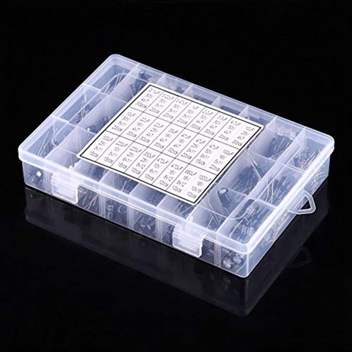 500 stuks 24 waarden aluminium elektrolytische condensator assortimentset 10 V ~ 50 V 0,1 uF tot 1000 uF voor de productie van de schakeling.