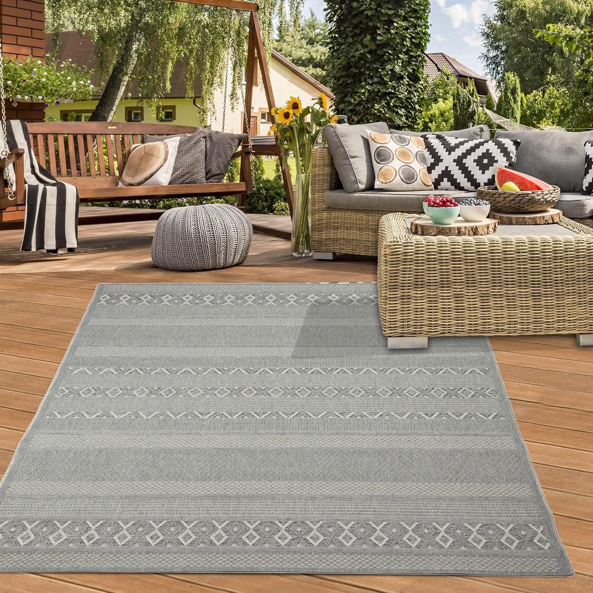 Binnen en buiten tapijt - Sisal look vloerkleed - Woonkamer aankleden - Geschikt voor vloe
