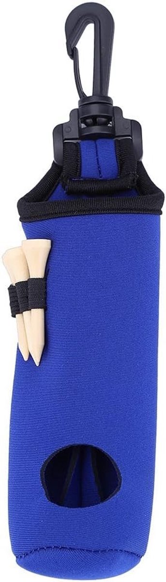 Neopreen Golfbal Tas met 3 Tees - Handige Ballenhouder voor Golfaccessoires en Sportuitrusting in Blauw