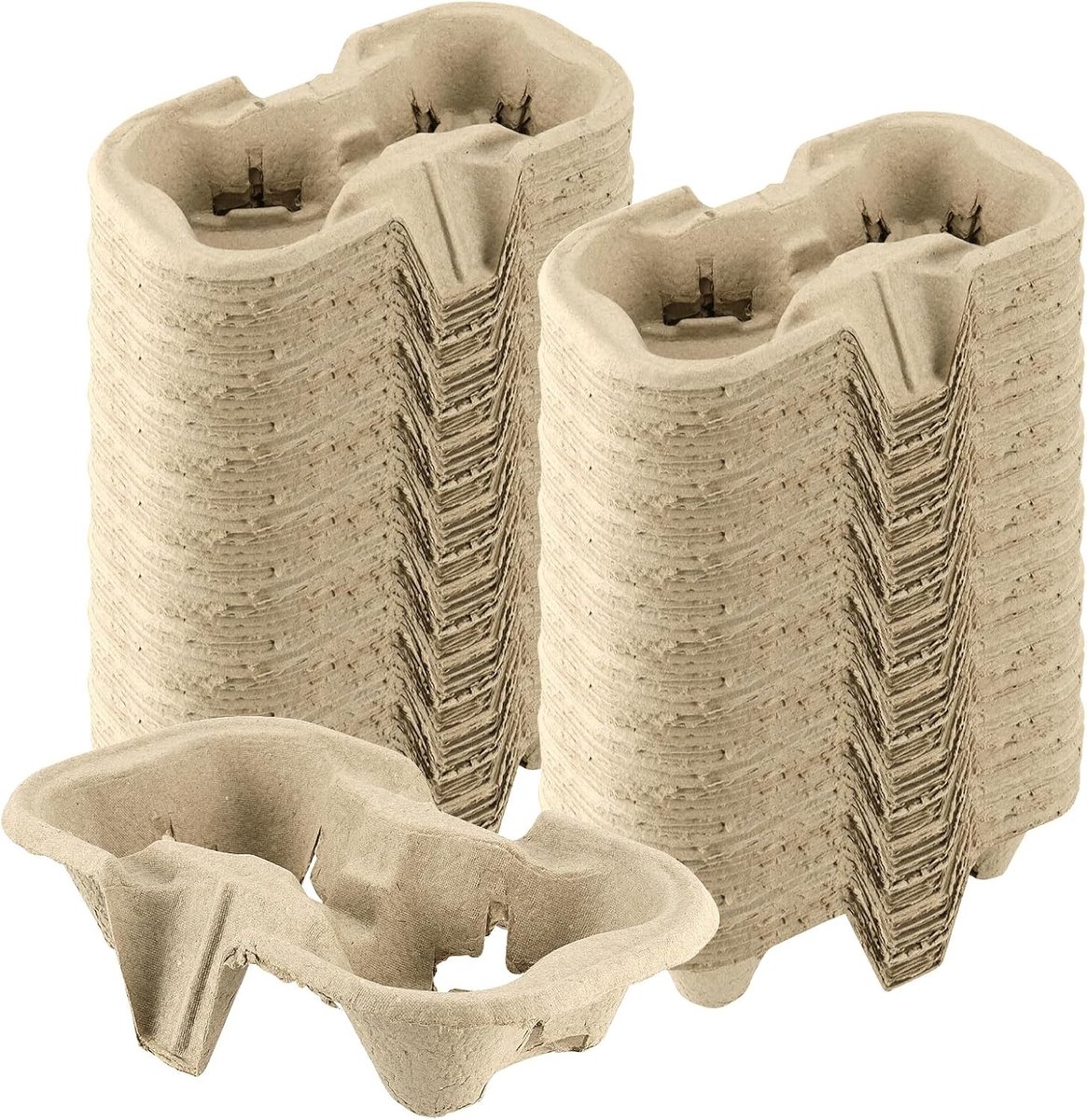 Set van 100 Kartonnen Drinkhouders voor Koffie en Frisdrank, Ideaal voor Warm en Koud, 22 x 11 x 4.5 cm