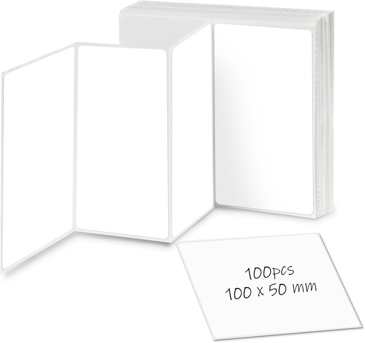 Set van 100 zelfklevende etiketten 100 x 50 mm voor adressen, vriezer en universele labels voor thuis, kantoor en keuken