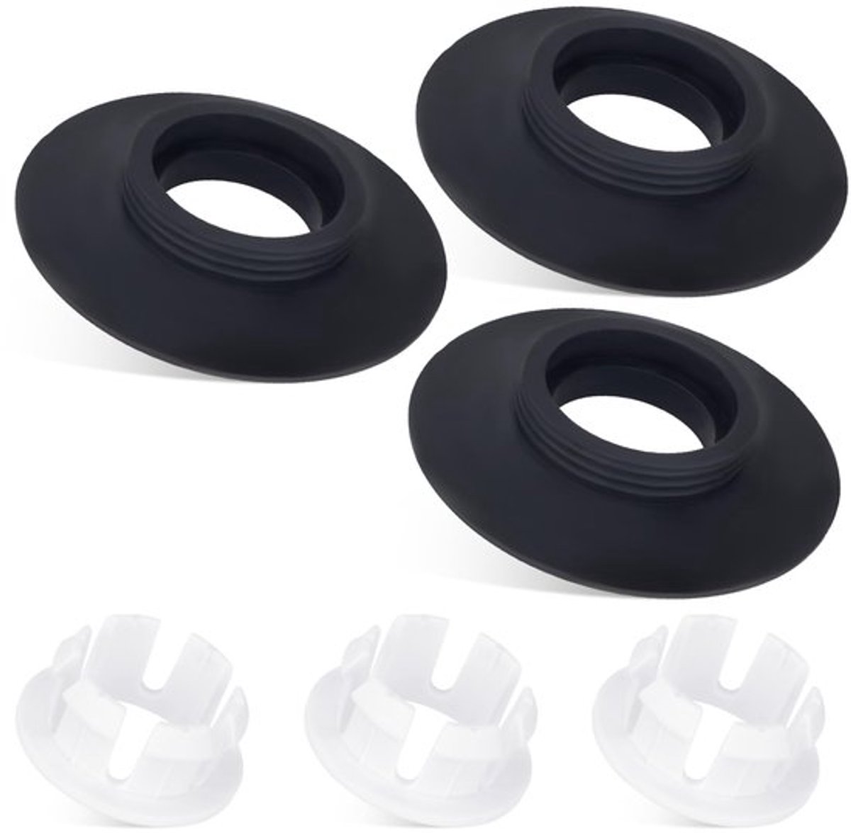 Afvoerventielpakking Set voor Ideal Standard Toilet Cistern, Vervangings Toilet Cistern Pakkingen & Clip Set voor SV01967 Duurzame Siliconen Afvoersysteem Onderdelen (Zwart)