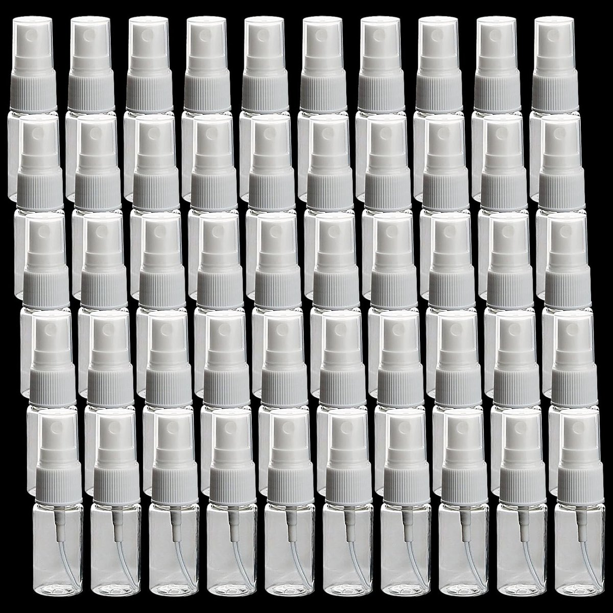 50 Stuks 10ml Mini Spray Flacons, Duidelijke Navulbare Fijne Mist Verstuiver voor Parfum en Essentiële Olie, Ideaal voor Reizen en Cosmetica