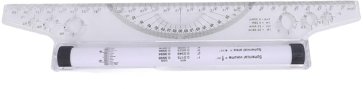 Precisie Roller Liniaal voor Parallelle Lijnen en Bochten | 15 Cm Meetinstrument met Winkelversteller voor Kunstenaars en Ontwerpers | Creatief Tekenmateriaal