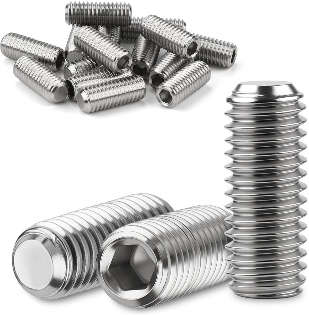 Set van 15 M6 x 20 mm Draadpennen DIN 913 van RVS A2 V2A voor Meubelassemblage en Bevestiging