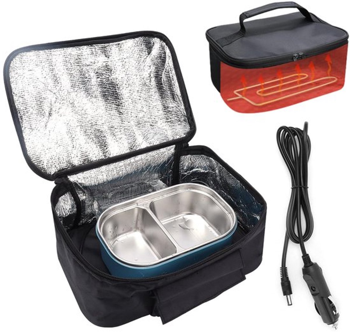 Draagbare Mini-automagnetron 12V Elektrische Oven, Snelle Verwarming, Autovoedselverwarmer, Automatische Veiligheidsuitschakeling, Elektrisch Verwarmde Lunchbox, Voor Vrachtwagenchauffeurs, Zakenreizi
