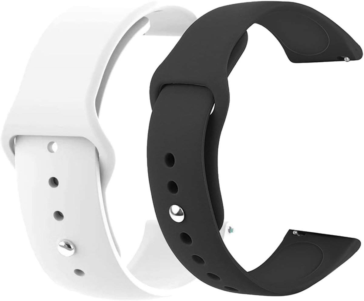 Set van 2 Verstelbare Silicone Horlogebanden van 22 mm, Snelle Bevestiging, Comfortabele Smartwatch Armbanden voor Dames en Heren