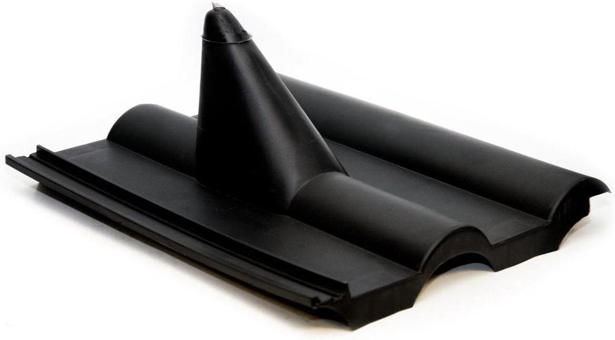 Frankfurter Dakpan, zwart, dakbedekking voor pan, dakpannen van kunststof, pvc, antenne-doorvoerbaksteen