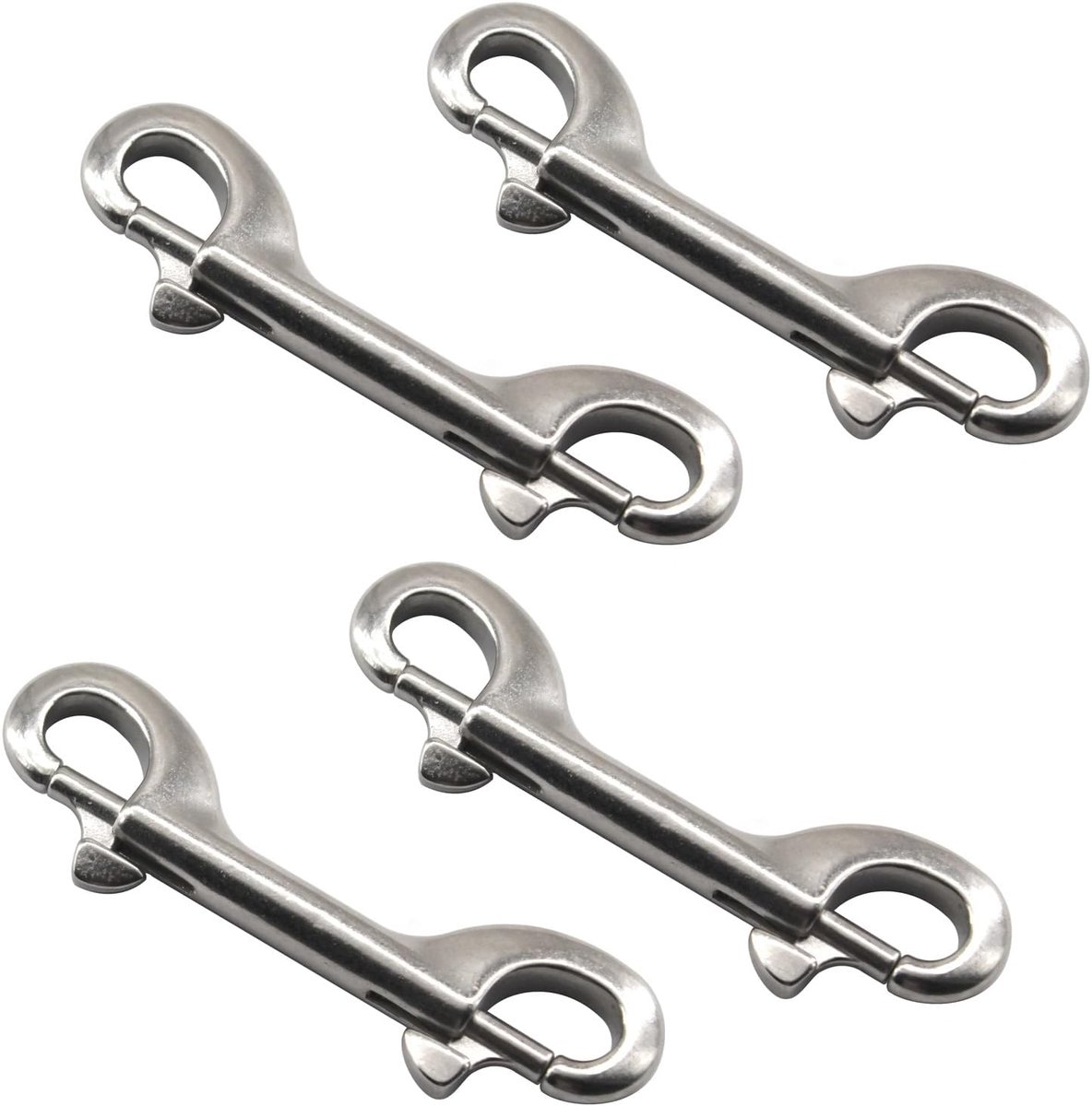 100 mm dubbele karabijnhaak zware 304 roestvrij stalen ketting clip voor hondenketting sleutelhanger hangmat (4 stuks)