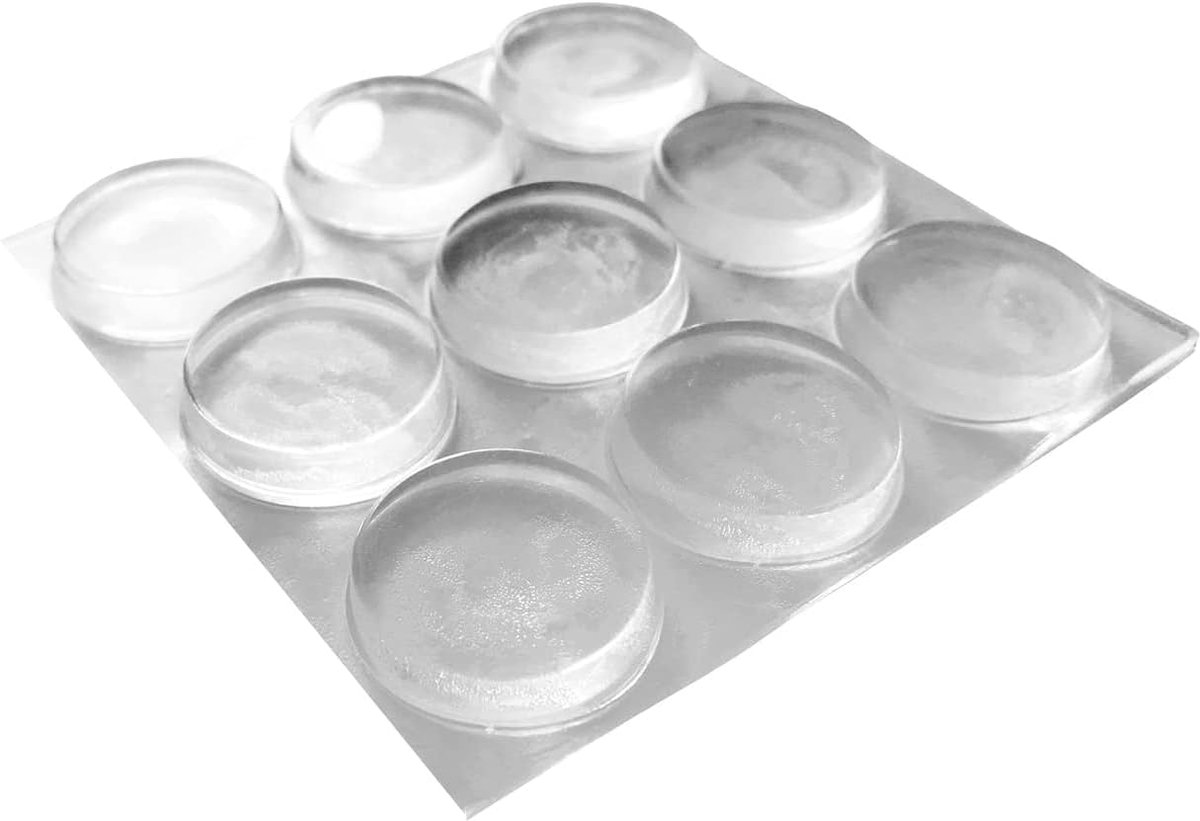 nestjes van transparante siliconen, diameter 20 mm, dikte 6 mm, nestje voor deuren, meubels, laden, kasten, ramen, 9 stuks